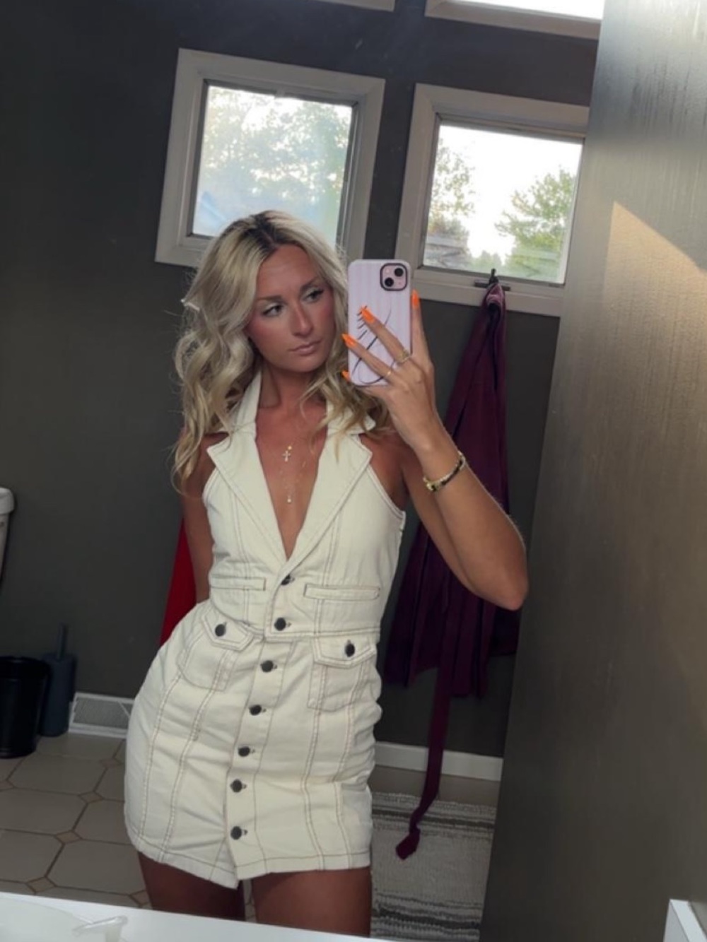 Nastygal The Denim Halter Neck Waistcoat Dress - Picture 2 of 4